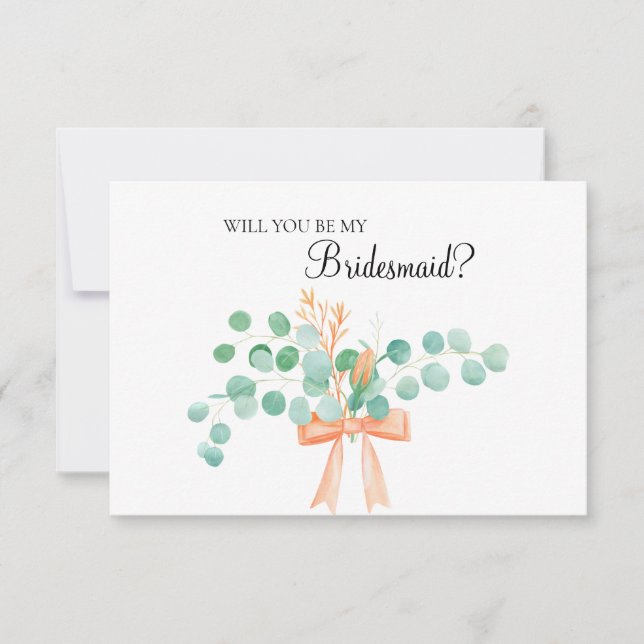 Você Será Minha Bridesmaid Eucalyptus Peach (Frente)