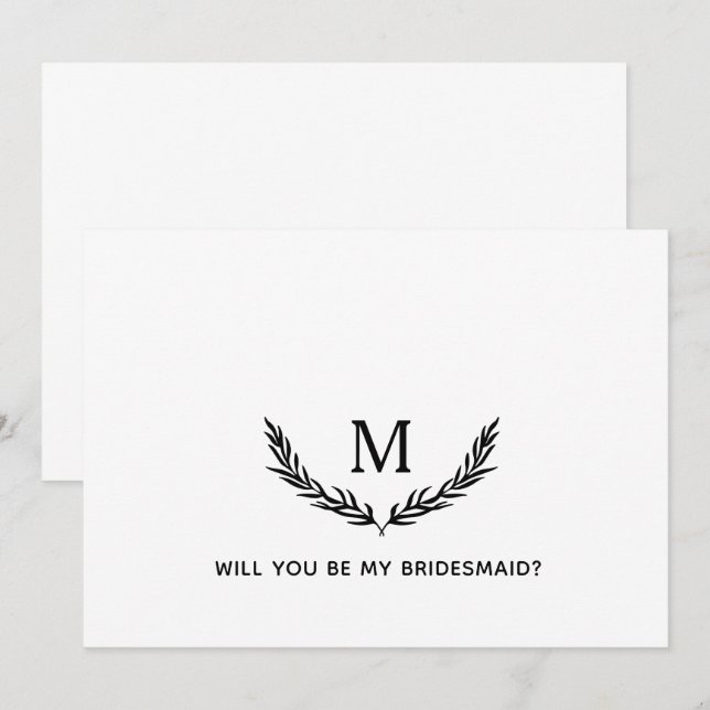 Você Será Minha Dama de Honra? Cartão Elegante com (Frente/Verso)
