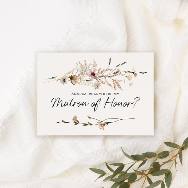 Você Será Minha Dama de Honra Floral Vintage (Criador carregado)
