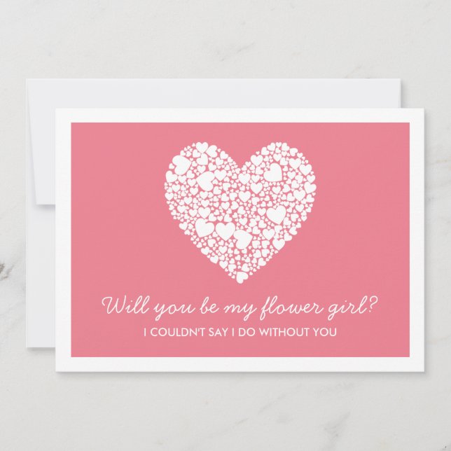 Você Será Minha Flor? Cartão Coração Rosa (Frente)