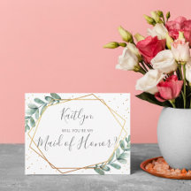 Você Será Minha Madrinha de casamento Geométrica D