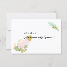 Você será minha mãe de honra Boho rosa e Dourada?