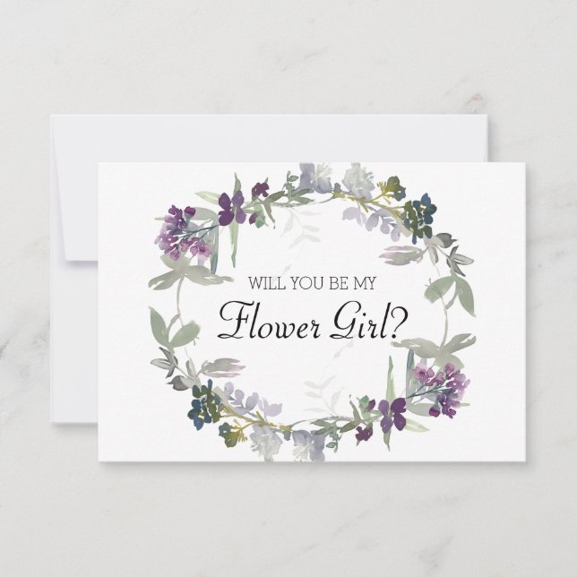 Você Será Minha Menina das Flores Aquarela Lavanda (Frente)