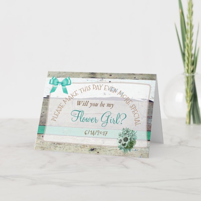 Você será minha Menina das Flores Cartão de Madeir (Frente)