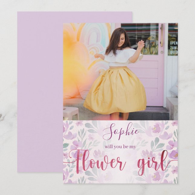 Você será minha Menina de Flores Aguarela Floral (Frente/Verso)