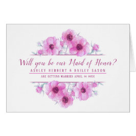 Você será nosso cartão de flores rosa-madrinha de