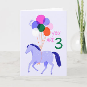 Você Tem 3 Anos, Cartão De Aniversário De Cavalo