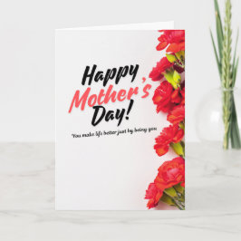 Você torna a vida melhor Cartão de Dia das Mães 3 