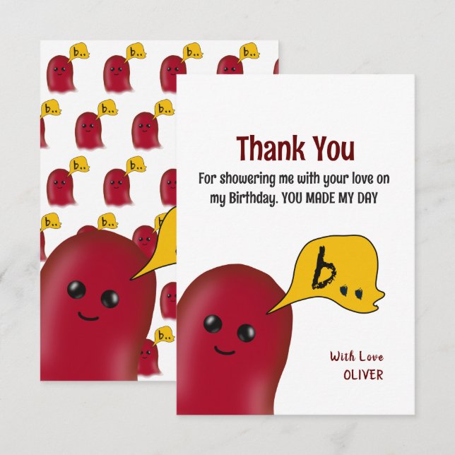 Você Tornou o Meu Dia Cartão de Agradecimento de A (Frente/Verso)