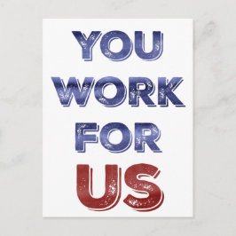Você Trabalha para NÓS cartão postal de protesto p