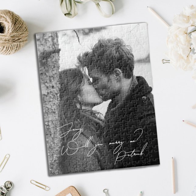 Você vai me Casado Quebra-cabeça de fotos preto e  (Criador carregado)