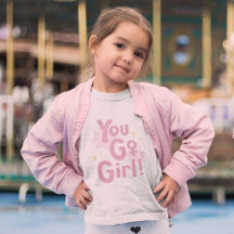 Você Vai Menina | Camiseta Rosa Inspiradora para C