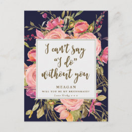 Você vai ser meu marinho floral de cartão de dama