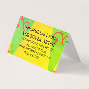 Voiceover Artista Trendy Yellow Cartão de visita