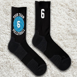 Vôlei Teal Nome de Equipe Personalizado e Número d