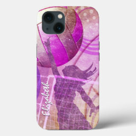 Voleibol feminino rosa e roxo
