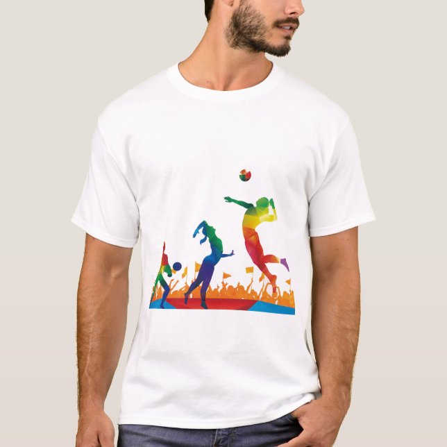 Voleibol Mostra Seu Estilo T-Shirt (Frente)
