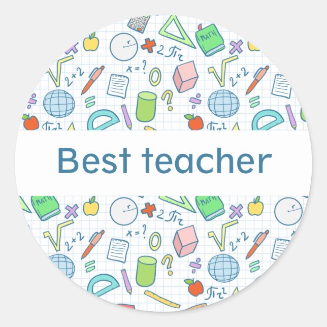 Voltar à escola: adesivo "Melhor professor" (editá (Frente)