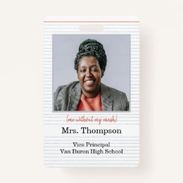 Voltar ao Crachá de ID de administrador escolar co