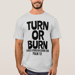 VOLTAR OU QUEIMAR, T-shirts cristãs ESPERGONITAS