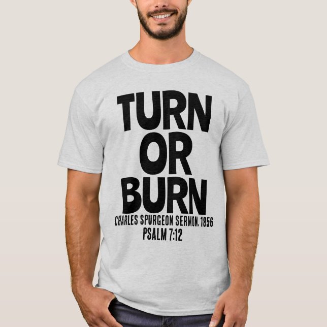 VOLTAR OU QUEIMAR, T-shirts cristãs ESPERGONITAS (Frente)
