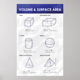 Volume & área de superfície - poster da matemát