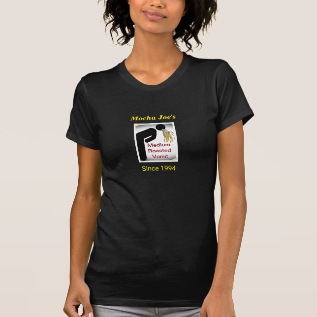 Vômito: T-Shirt Humor de Café (Preto) (Frente)
