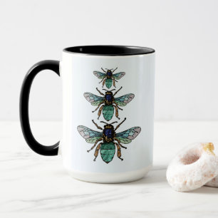 Voo da caneca das abelhas reluzentes