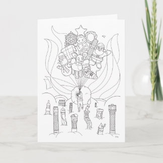 Voo de Natal com cartão de balão