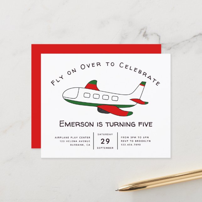 Voo de Orçamento no Convite de Aniversário do Aviã (Frente/Verso In Situ)