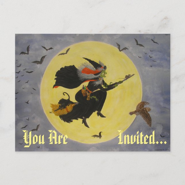 "Voo Noturno!" Convite de Cartão Postal (Frente)