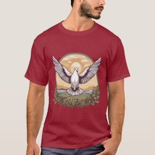 Voo pacífico: pomba com T-Shirt do ramo de oliveir