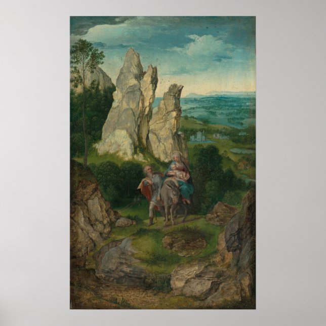 Voo para o Egito, Joachim Patinir Fine Art Poster (Frente)
