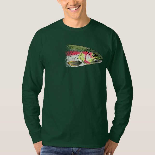 Voo Vintage Pesca Arco-Íris Truta T-Shirt (Frente)