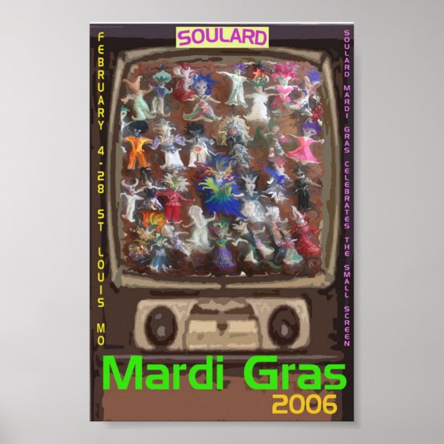 Voodoo Doll Mardi Gras Poster (Frente)