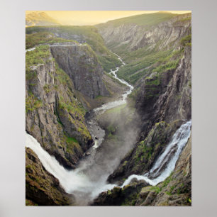 Voringsfossen cachoeira na Noruega poster