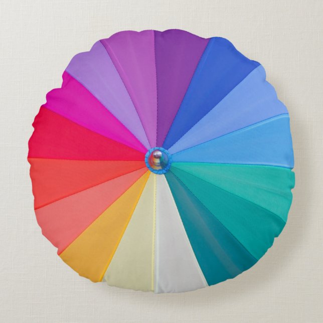 vórtice de cores em almofada redonda de polyester (Frente)