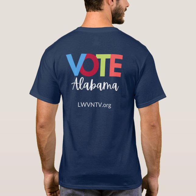 Votação com letras de blocos multicores T-Shirt (Verso)