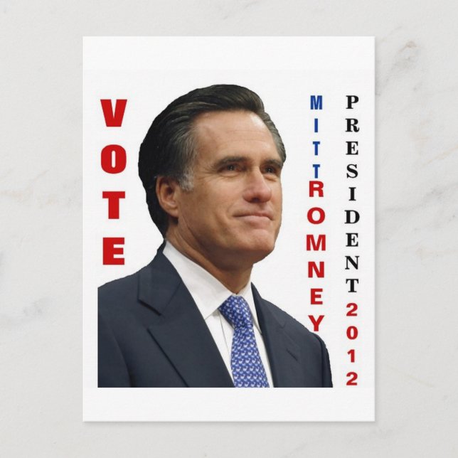Votação Mitt Romney 2012 Cartão Postal (Frente)