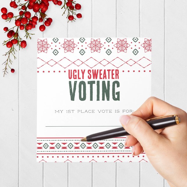 Votando Bloco de Notas de 40 Suéter de Natal Feio (Ugly Sweater Holiday Contest Voting Notepad Pack of 40)