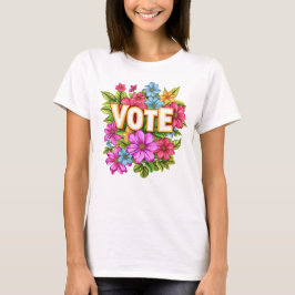 VOTE Camiseta Amarela Floral