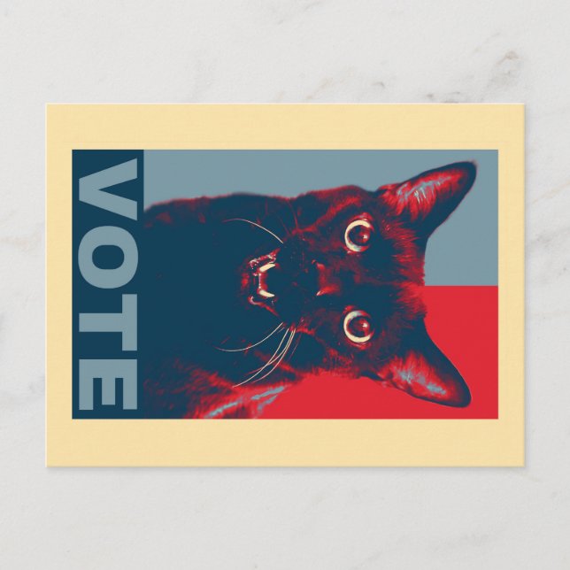 VOTE Cartão postal com o Gato de Manny Halloween (Frente)