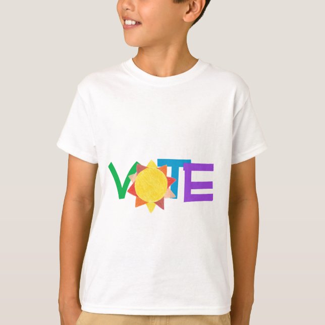 Vote Com Sol / Camisa de Voto GOTV Arco-íris (Frente)