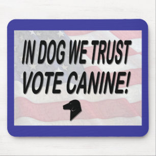 Vote Dog com a bandeira americana Mousepad