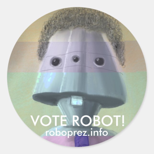 Vote Robot! - Grande adesivo do Chuck10.1 (Frente)