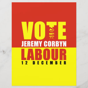 Vote Trabalhista Jeremy Corbyn Folha de Papel Dupl