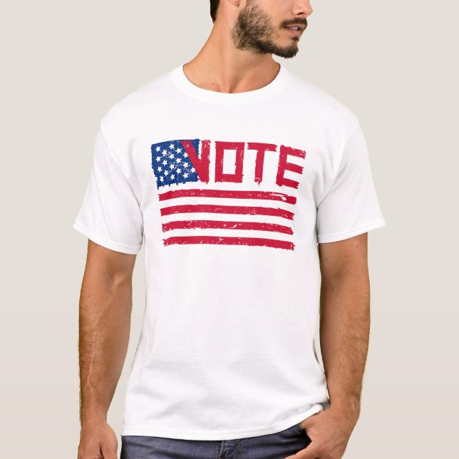 Votem com a bandeira dos EUA. Camiseta (Frente)