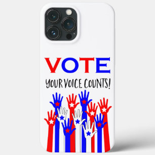 Votem! Sua voz conta! Estrelas de mãos patriotas