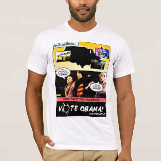 Voto OBAMA! T-shirt da história em quadrinhos da
