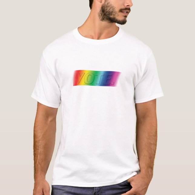 voto - orgulho arco-íris cores t-shirt (Frente)
